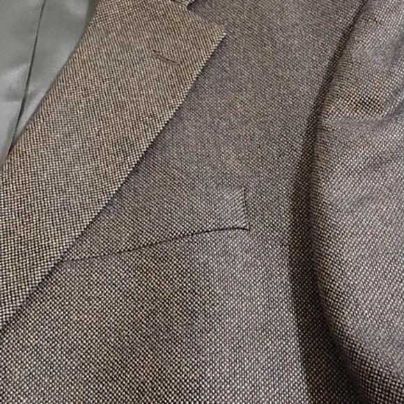 Oscar De Larenta 100% Wool Blazer suit Coat Jacket Brown & Black 46 Long - Picture 7 of 12